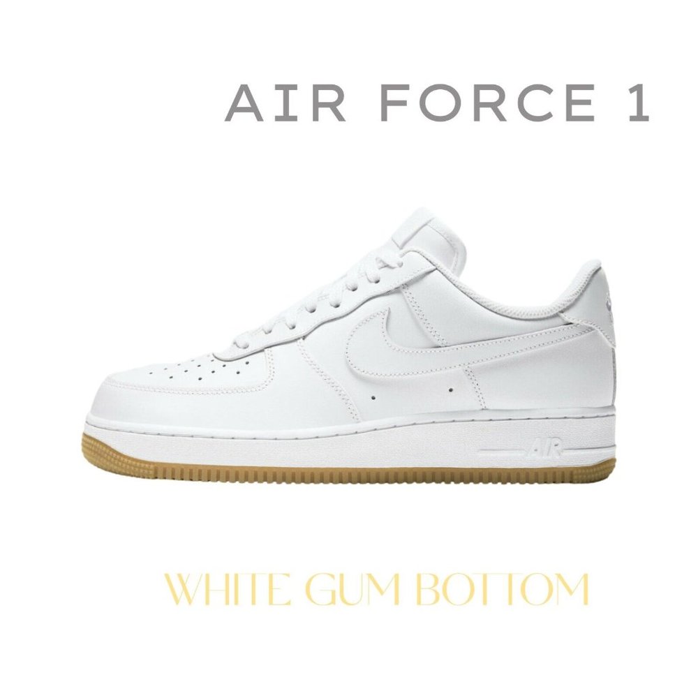 NEW Nike Air Force One White Gum Bottom Sneakers
